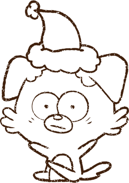 Bir insan tarafından çizilmiş Noel Köpeği Kömürü