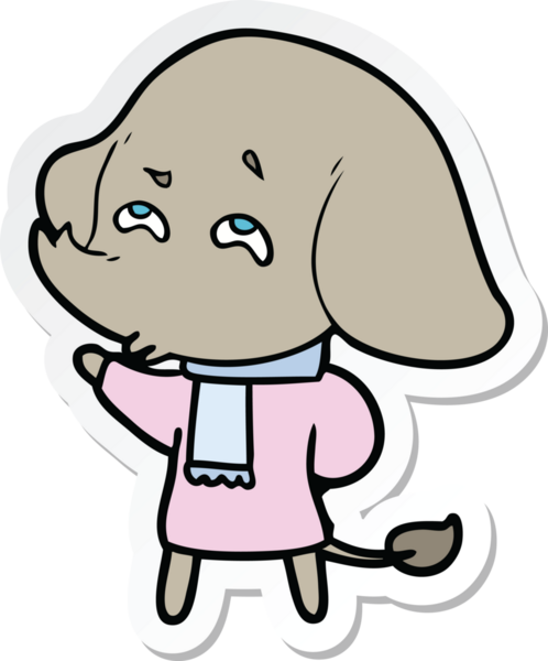 Bir insan tarafından çizilmiş karikatür filinin çıkartması.