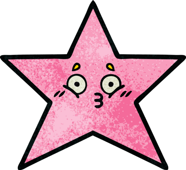 Bir insan tarafından çizilmiş yıldız balığının retro grunge deseni.