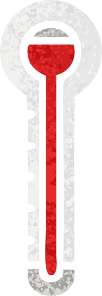 Bir insan tarafından çizilmiş cam termometrenin retro çizim tarzı karikatürü