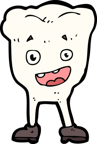 Bir insan tarafından çizilmiş çizgi film dişi.