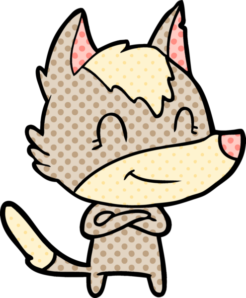 Bir insan tarafından çizilmiş dost canlısı bir kurt.