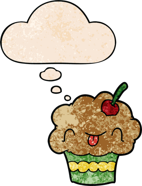 Bir insan tarafından çizilmiş grunge desenli düşünce baloncuklu çizgi film keki.