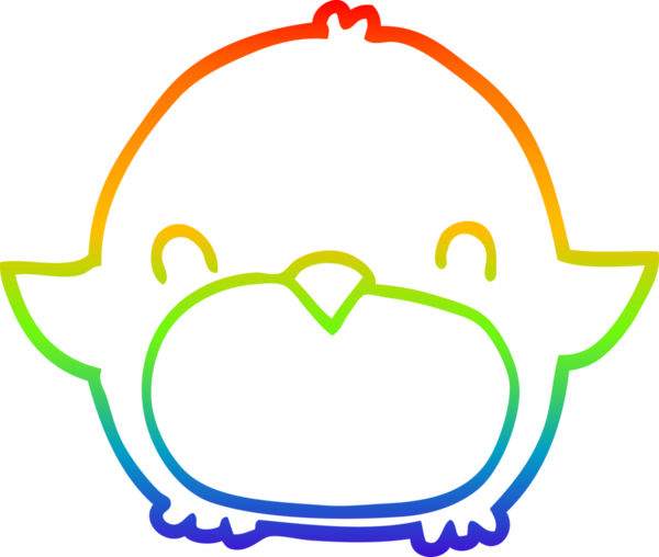 gökkuşağı gradyan çizimi bir insan tarafından çizilmiş bir penguen çizgi