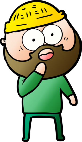 Bir insan tarafından çizilen şok olmuş sakallı adam