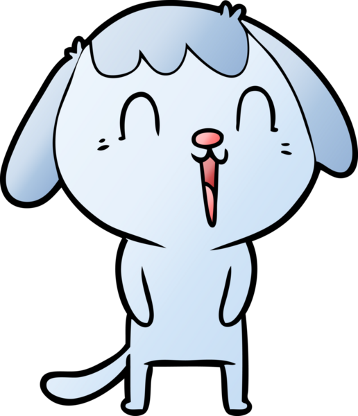 Bir insan tarafından çizilmiş şirin bir çizgi film köpeği.