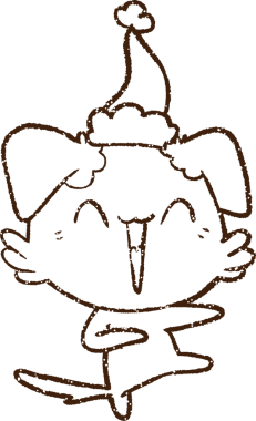 Bir insan tarafından çizilmiş Noel Köpeği Kömürü