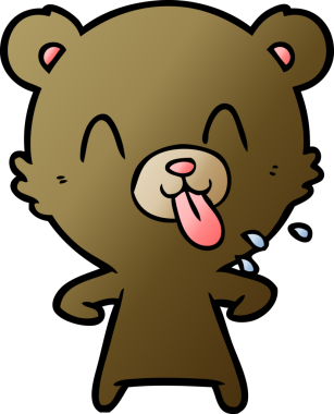 Bir insan tarafından çizilmiş kaba çizgi film ayısı.