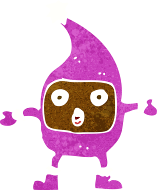 Bir insan tarafından çizilmiş komik bir çizgi film.