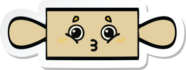 Bir insan tarafından çizilmiş şirin bir merdanenin çıkartması.