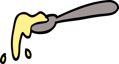 Bir insan tarafından çizilmiş yemek kepçesi.