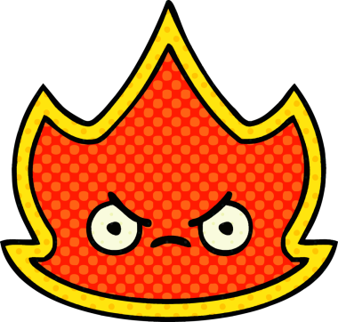 Bir insan tarafından çizilmiş çizgi roman tarzı bir ateş.