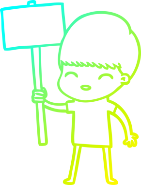 Bir insan tarafından çizilmiş mutlu çizgi film çocuğu çizimi.