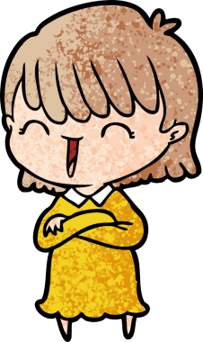 Bir insan tarafından çizilmiş karikatür kadın.