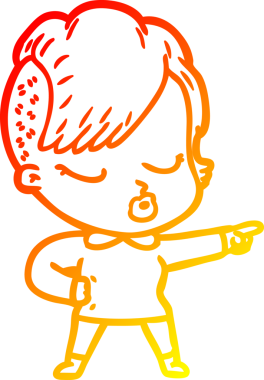 Bir insan tarafından çizilmiş güzel hippi bir çizgi film çizimi.