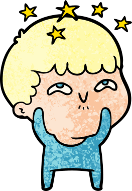 çizgi film bir insan tarafından çizilmiş hayret verici çocuk.