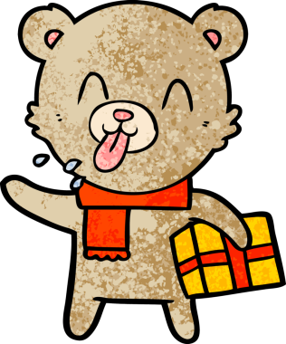 Bir insan tarafından çizilmiş kaba çizgi film ayısı.