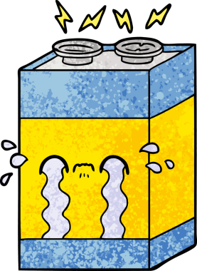 bir insan tarafından çizilmiş ağlayan çizgi film pili