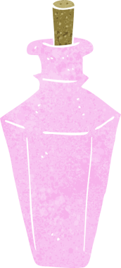 Çizgi film parfüm şişesi bir insan tarafından çizilmiş.