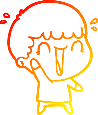 Bir insan tarafından çizilmiş gülen bir çizgi film karakterinin sıcak çizgi çizimi.