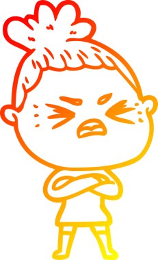 Bir insan tarafından çizilmiş kızgın bir karikatür çizimi.