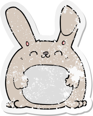 Bir insan tarafından çizilmiş karikatür tavşanı.