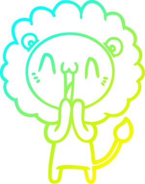 Bir insan tarafından çizilmiş mutlu çizgi film aslanı çizimi.