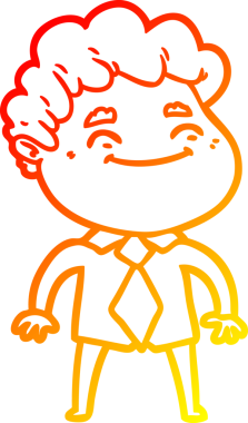 Bir insan tarafından çizilmiş, karikatür dostu bir adamın sıcak çizgi çizimi