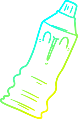 Bir insan tarafından çizilmiş bir diş macunu tüpünün soğuk gradyan çizimi.