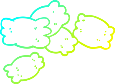 Bir insanın çizdiği makarnanın soğuk gradyan çizgisi.