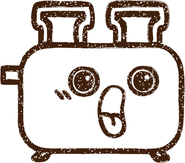 Bir insan tarafından çizilen şok olmuş tost makinesi kömürü.