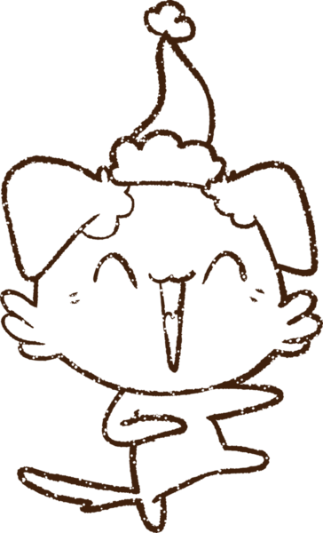 Bir insan tarafından çizilmiş Noel Köpeği Kömürü