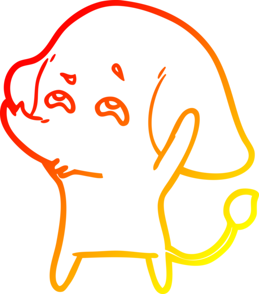 Bir insan tarafından çizilmiş bir filin sıcak çizgi çizimi