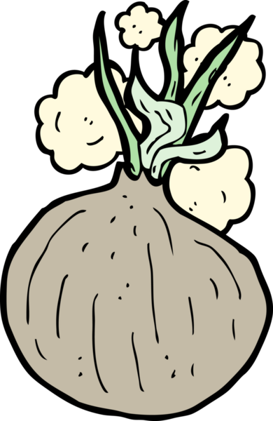 Bir insan tarafından çizilmiş karikatür soğanı.