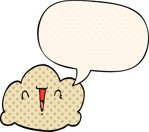 Bir insan tarafından çizilmiş çizgi roman tarzında konuşma baloncuğu olan karikatür bulutu