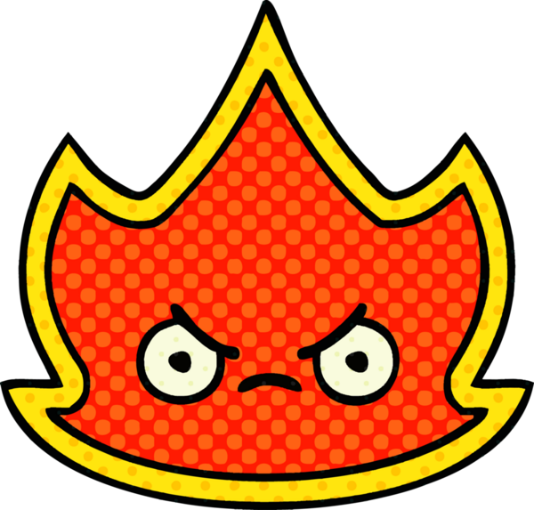 Bir insan tarafından çizilmiş çizgi roman tarzı bir ateş.