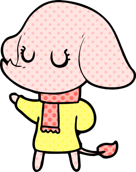 Bir insan tarafından çizilmiş şirin bir fil.