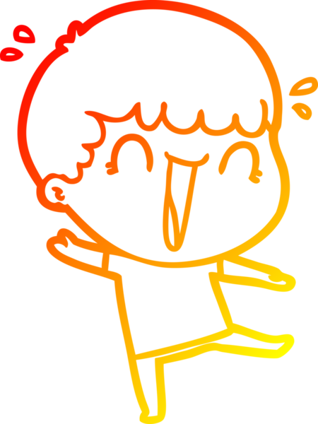 Bir insan tarafından çizilmiş gülen bir çizgi film karakterinin sıcak çizgi çizimi.