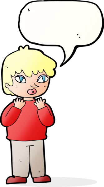 Bir insan tarafından çizilmiş konuşma balonu olan endişeli bir karikatür.