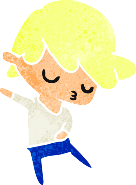 Bir insan tarafından çizilmiş, Kawaii 'nin eski bir karikatürü.