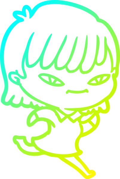 Bir insan tarafından çizilmiş bir karikatür kadın çizimi.