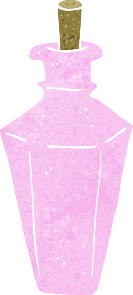 Çizgi film parfüm şişesi bir insan tarafından çizilmiş.