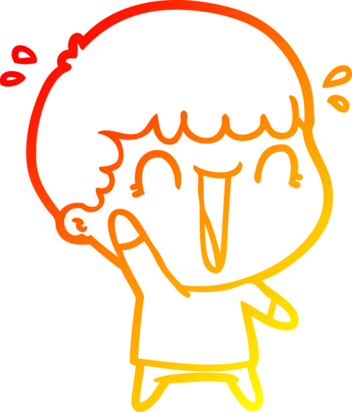 Bir insan tarafından çizilmiş gülen bir çizgi film karakterinin sıcak çizgi çizimi.