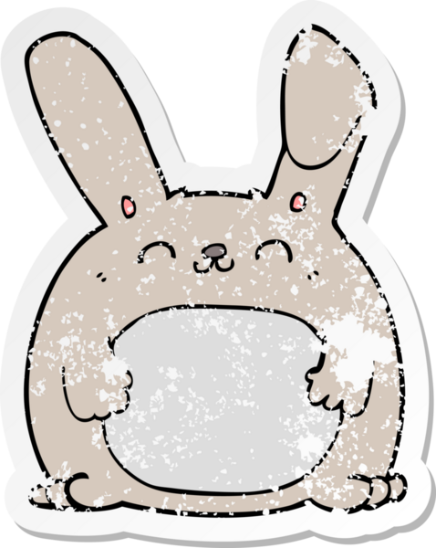 Bir insan tarafından çizilmiş karikatür tavşanı.