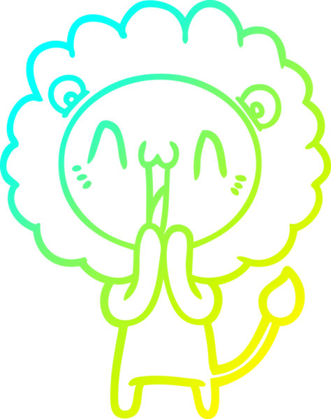 Bir insan tarafından çizilmiş mutlu çizgi film aslanı çizimi.