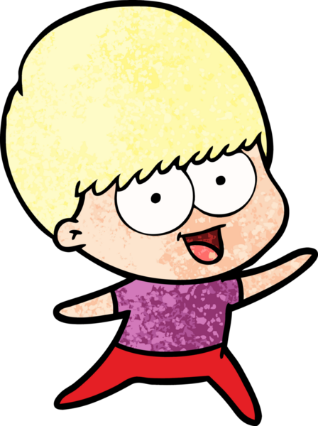 Bir insan tarafından çizilmiş mutlu çizgi film çocuğu.