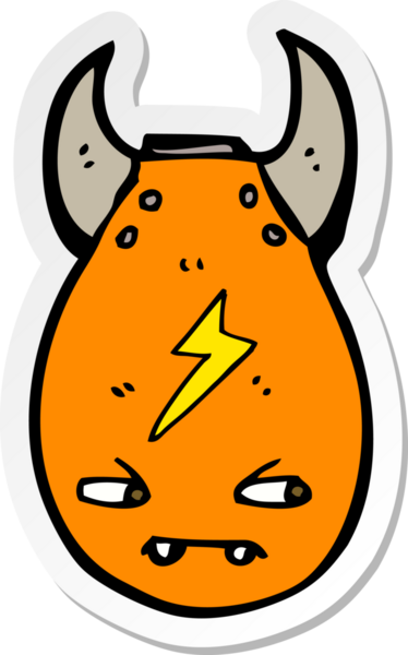 Bir insan tarafından çizilmiş bir karikatür bombasının çıkartması.