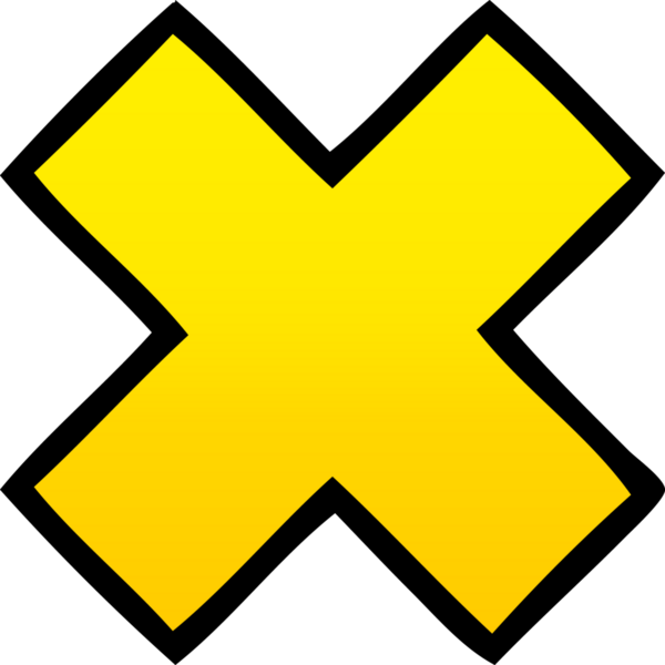 Bir insan tarafından çizilmiş bir çarpma sembolünün gölgelenmiş çizimi