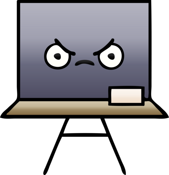 Bir insan tarafından çizilmiş bir karatahtanın gölgelenmiş gradyanı