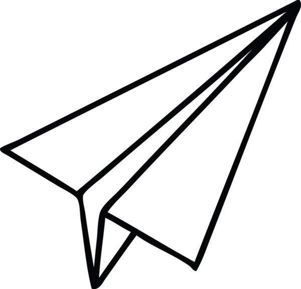 Bir insan tarafından çizilmiş kağıttan bir uçak çizimi.